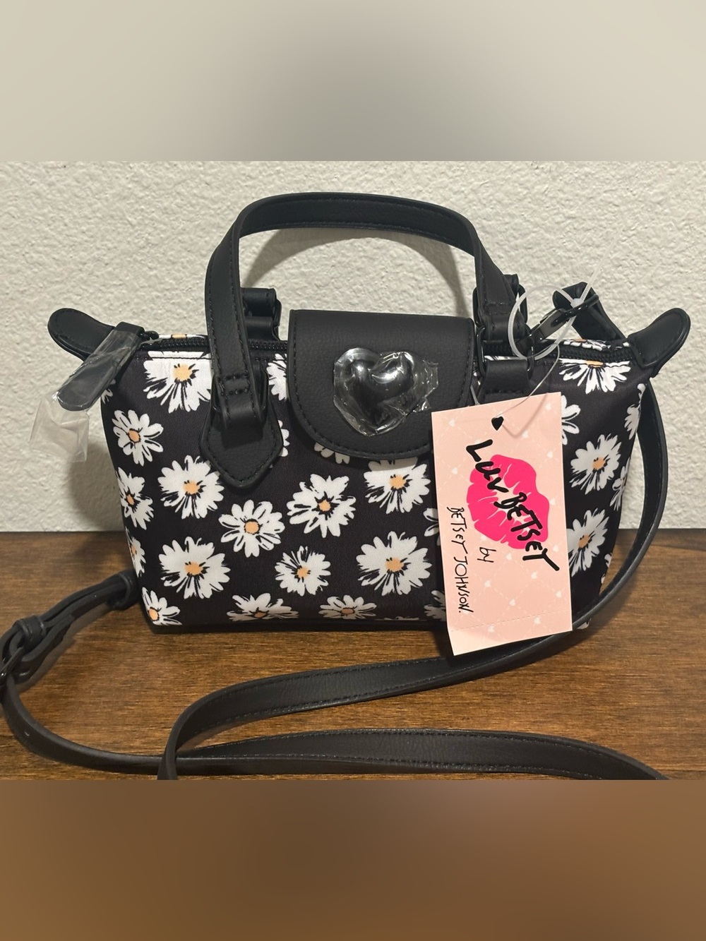 LuvBetsey Black Daisy Mini Crossbody Bag - Picture 2 of 11